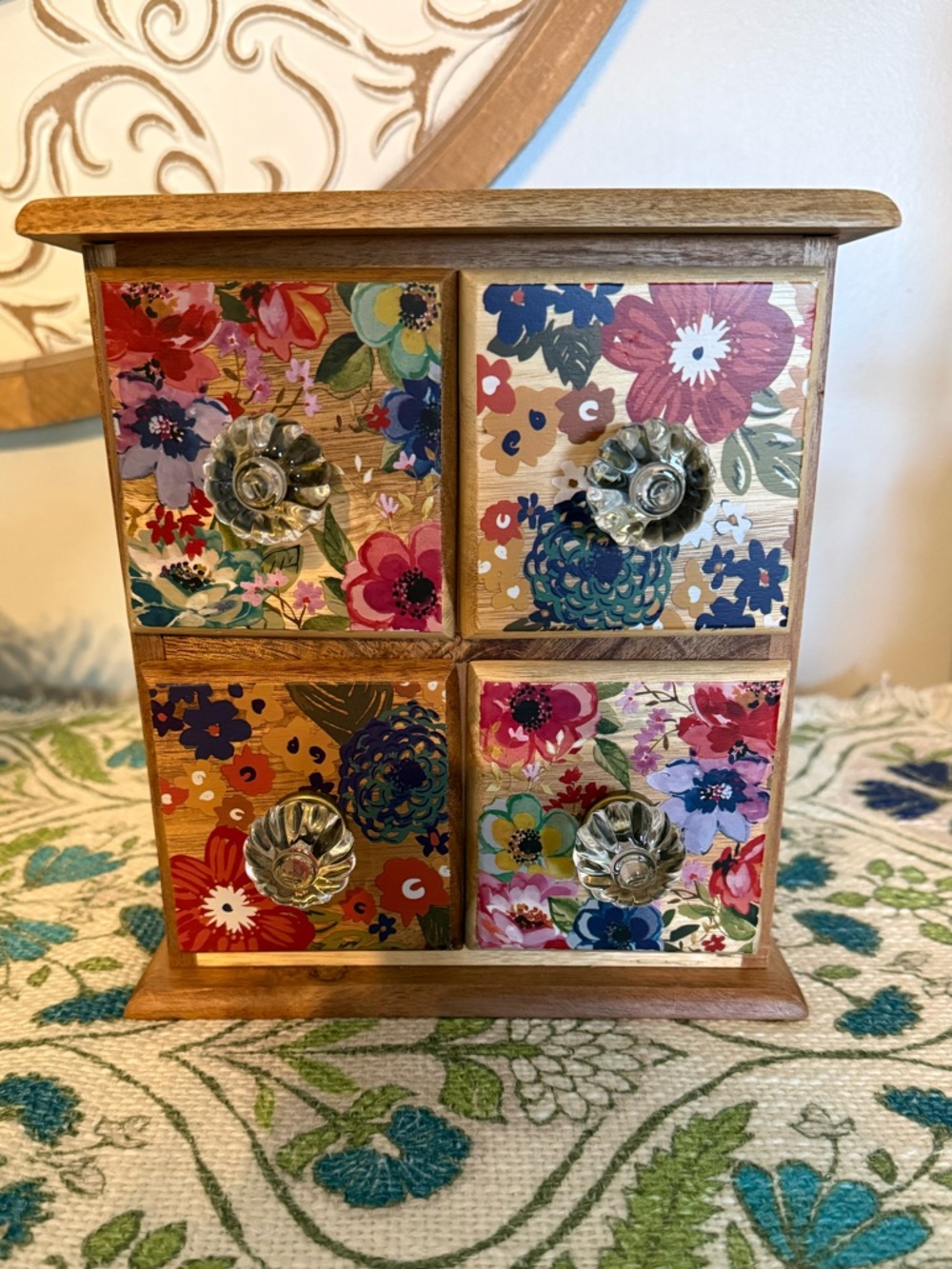 The Pioneer Woman Multicolor Dahlia Floral Drawer Tea/Spice Box